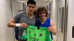 Carlos Lampe junto a Antoine Griezmann.