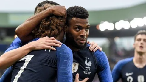 El festejo de los jugadores de Francia.