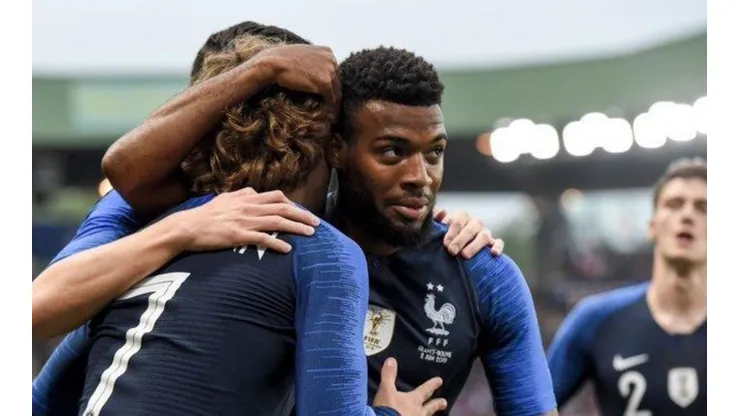El festejo de los jugadores de Francia.