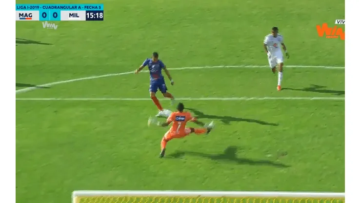 El mano a mano que sacó Wuilker Faríñez en el estadio Sierra Nevada de Santa Marta.