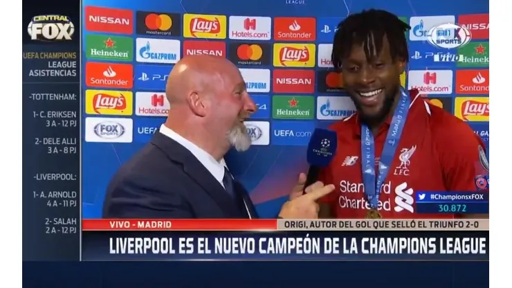 Origi ante la pregunta de Christian Martin.