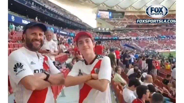 El festejo de los hinchas de River.