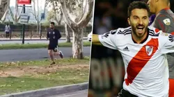Video viral: Scocco está de vacaciones pero salió a correr por San Isidro con la ropa de River