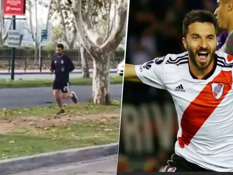 Video viral: Scocco está de vacaciones pero salió a correr por San Isidro con la ropa de River