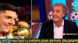 El divertido cruce entre Ruggeri y Enzo Pérez.