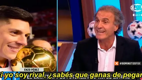 El divertido cruce entre Ruggeri y Enzo Pérez.
