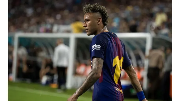 Neymar, en su último partido en el Barcelona.