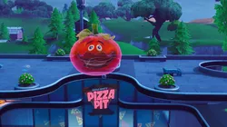 Desafío de Fortnite: Baila dentro de un holograma de Tomatoide, de Hamburrrguesa y sobre una cabeza de bola de masa gigante