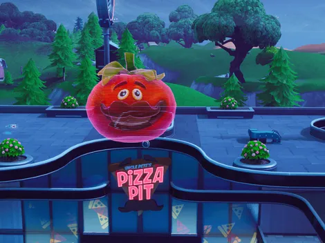 Desafío de Fortnite: Baila dentro de un holograma de Tomatoide, de Hamburrrguesa y sobre una cabeza de bola de masa gigante