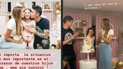 Daniela Ospina y James Rodríguez celebrando el cumpleaños de su hija, Salomé.