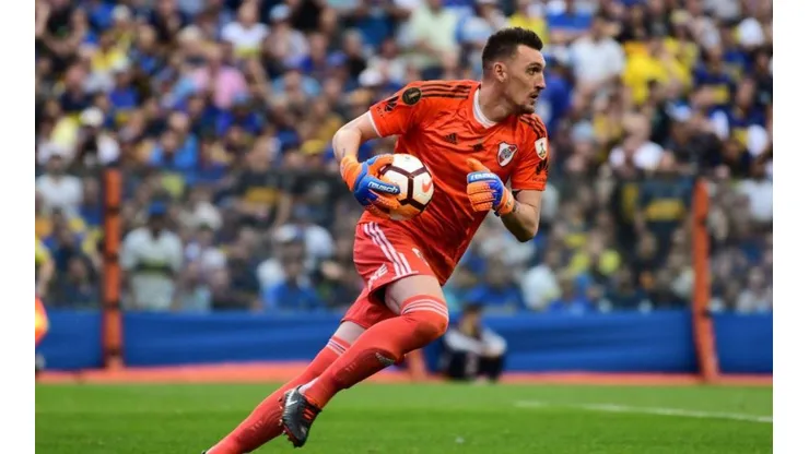 Armani en el partido de ida ante Boca.