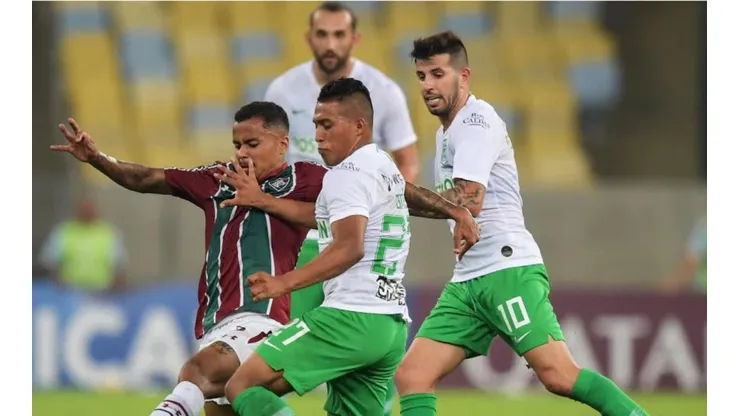 Atlético Nacional vs Fluminense por la Copa Sudamericana.