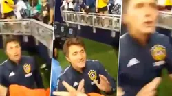 Guillermo se le plantó a un hincha de River mientras se filmaba gritándole en Estados Unidos