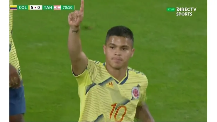 Así festejó Juan Camilo Hernández su triplete en el Mundial Sub-20.