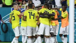 Colombia celebra su victoria frente a Venezuela en un amistoso.