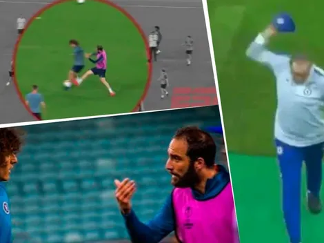Video: Higuaín se calentó, David Luiz le dio un codazo y Sarri explotó a un día de la final
