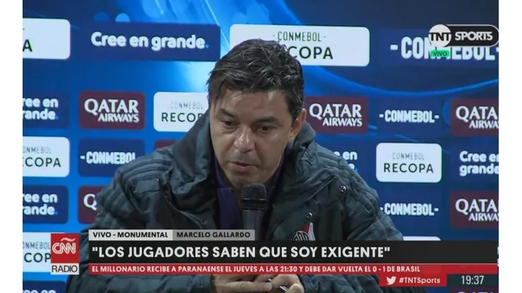 Gallardo le mandó un mensaje a los hinchas de River para que crean en la remontada