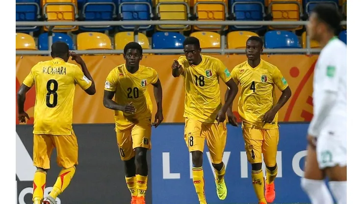 El festejo de los jugadores africanos.