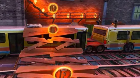 Donde estan la Grúa, el tren elevado y la valla en Fortnite - Desafío Entrega en el centro