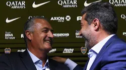 Angelici junto a Alfaro en su presentación.