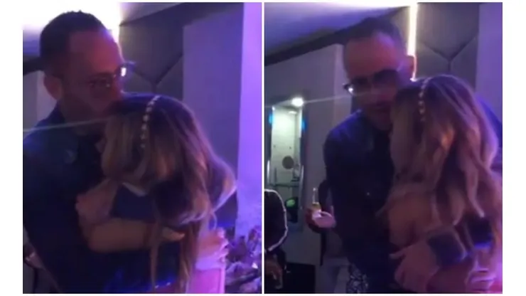 David Ospina en el cumpleaños de su esposa, Jessica Sterling.
