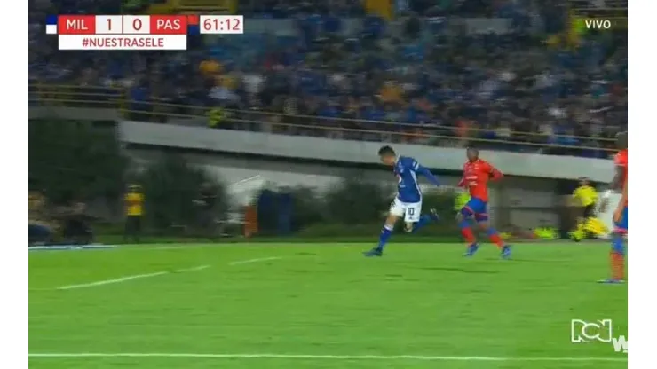 Así fue el gol de Santiago Montoya para el 1-0 a favor de Millonarios.
