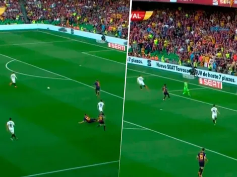 ¡Apagó el incendio! Piqué salvó en la línea un blooper de Lenglet que casi termina en el primero de Valencia