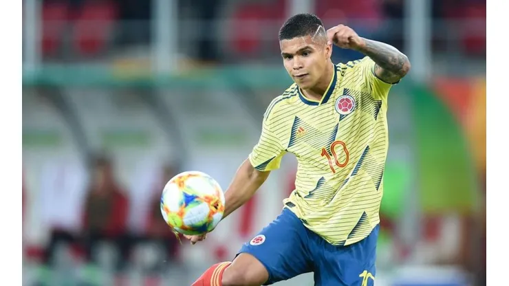 Juan Camilo Hernández, en el debut de Colombia en el Mundial de la FIFA Sub-20.
