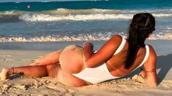 Melody, la novia de Centurión, subió una foto con la casaca de Racing en el Coliseo