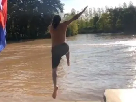 Pablo Lescano subió un videazo en cámara lenta: "Cuando te le tirás sin salvavidas porque sabés que gusta de vos"
