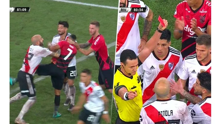 River jugó a 'Titanes en el ring' en el área y Casco vio la roja por un cortito