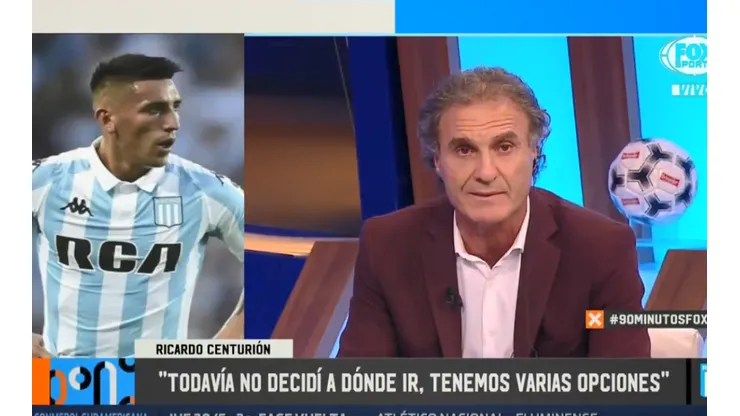 Ricardo Centurión reapareció en Fox Sports y le agradeció a Ruggeri por su consejo