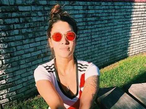 Juega River e Ivana Nadal lo sabe: foto en el Monumental y sonrisa gigante esperando la Recopa