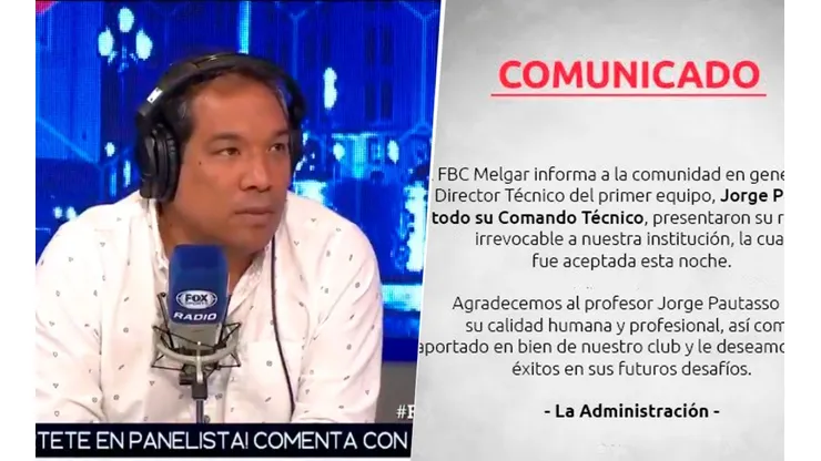 No lo podían creer: en Fox Sports quedaron muy sorprendidos por la renuncia de Jorge Pautasso