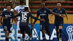 El festejo de los jugadores ecuatorianos.