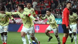 Jugadores de la Selección Colombia en un amistoso contra Corea del Sur.