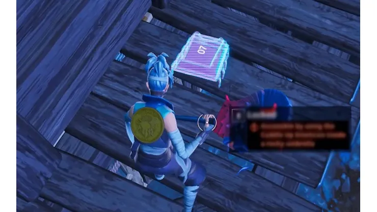 Fortbyte #07 - Accesible al usar el emoticono Acurrúcate en un paraguas rocoso