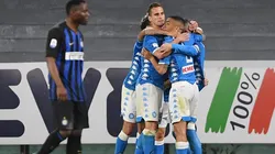 El festejo de los jugadores de Napoli.