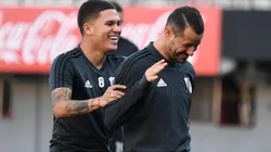 Mora y Quintero, juntos en un entrenamiento.