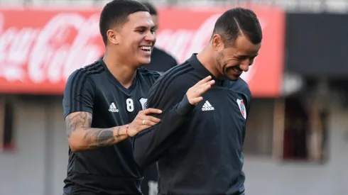 Mora y Quintero, juntos en un entrenamiento.
