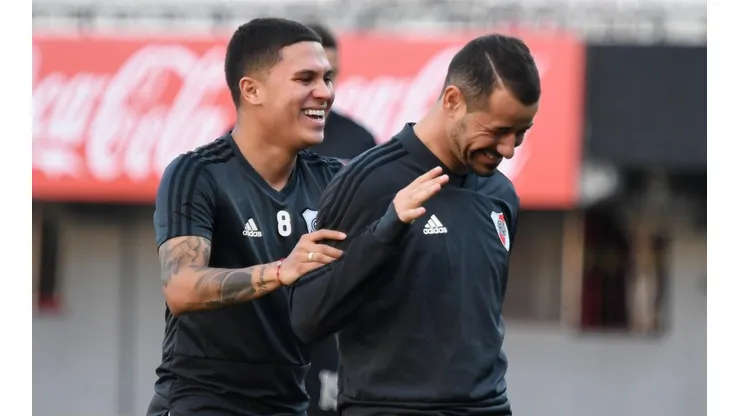 Mora y Quintero, juntos en un entrenamiento.
