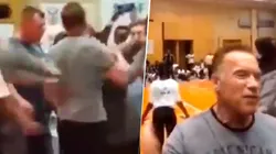Viral: a Schwarzenegger le pegaron una patada voladora en un evento, pero ni lo movieron