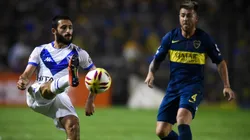 Matías Vargas enfrentando a Boca.