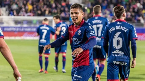 Juan Camilo Hernández, jugador del Huesca de España.