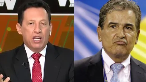 Óscar Rentería (periodista) y Jorge Luis Pinto (DT de Millonarios).