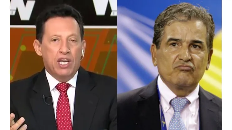 Óscar Rentería (periodista) y Jorge Luis Pinto (DT de Millonarios).