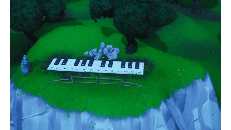 Visita un teléfono enorme, un piano muy grande y un trofeo de pez bailarín gigante en Fortnite - Desafíos Semanales