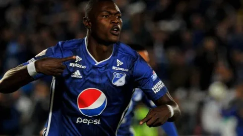 Fabían González Lasso celebra su gol frente a Unión Magdalena.