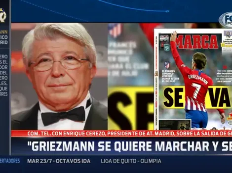 El presidente del Atlético Madrid habló y confesó que "está decepcionado" con Griezmann