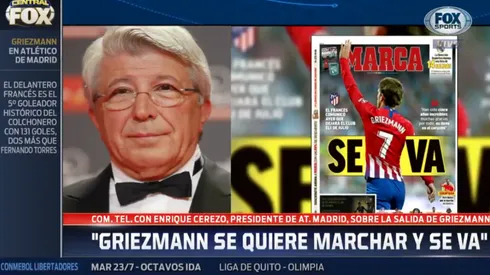 El presidente del Atlético Madrid habló y confesó que "está decepcionado" con Griezmann